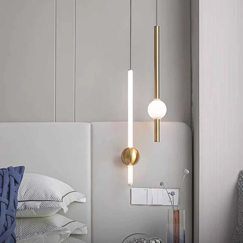 Hanglamp LED Lineair IJzer Glas Modern Minimalistisch Scandinavisch Design Eethoek Slaapkamer Woonkamer | Sansoti