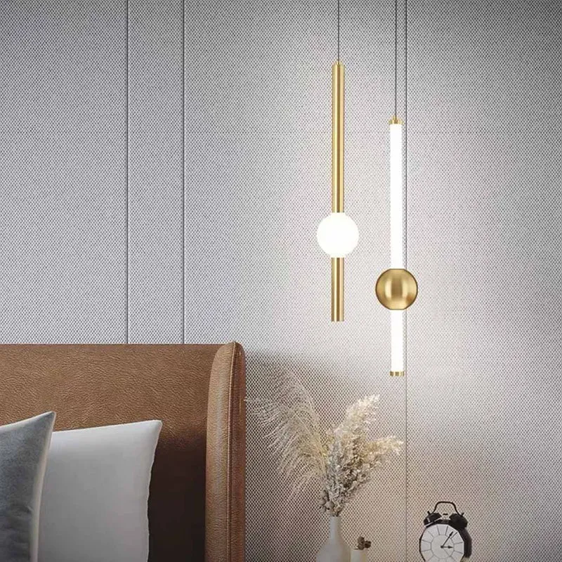 Hanglamp LED Lineair IJzer Glas Modern Minimalistisch Scandinavisch Design Eethoek Slaapkamer Woonkamer | Sansoti
