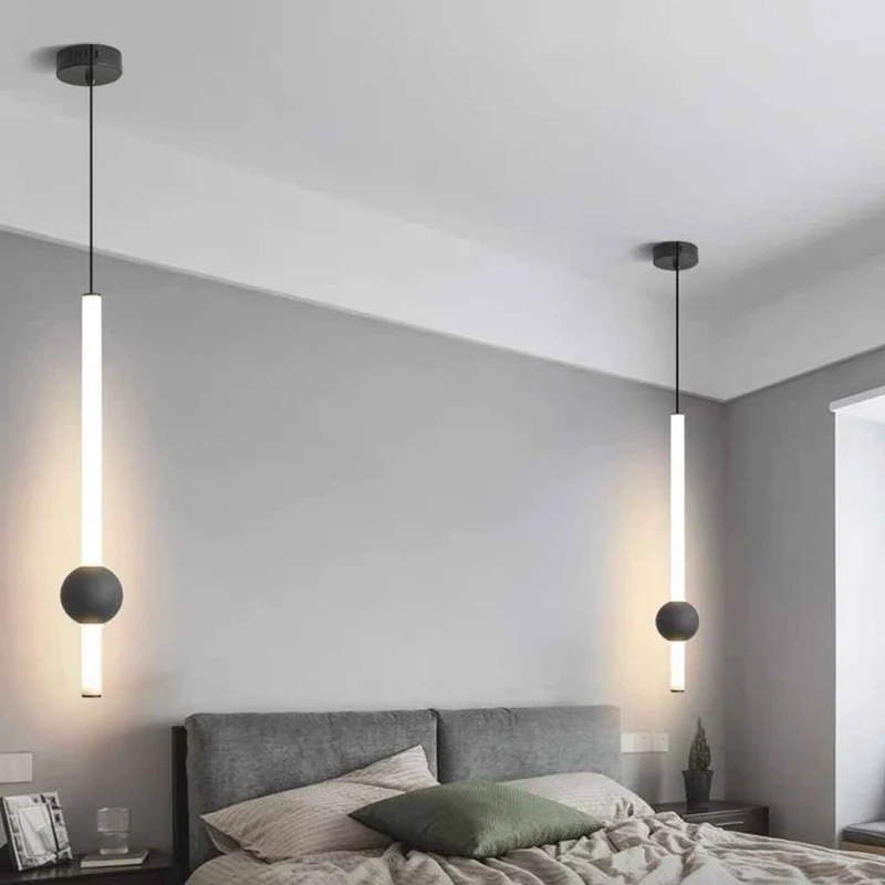 Hanglamp LED Lineair IJzer Glas Modern Minimalistisch Scandinavisch Design Eethoek Slaapkamer Woonkamer | Sansoti