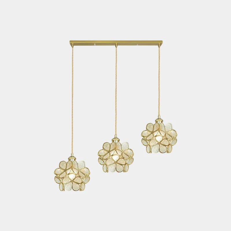 Hanglamp Bloemblaadjes Glas Messing Verstelbaar LED Verlichting Eetkamer Keuken Woonkamer Nordic Scandinavisch | Sansoti