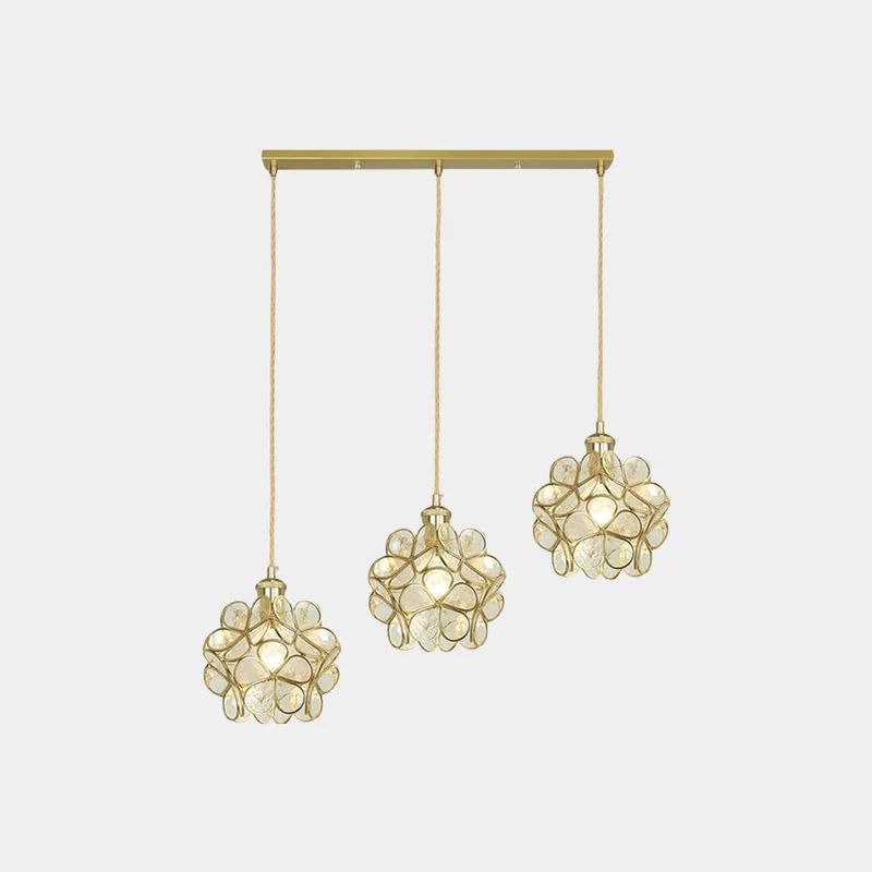 Hanglamp Bloemblaadjes Glas Messing Verstelbaar LED Verlichting Eetkamer Keuken Woonkamer Nordic Scandinavisch | Sansoti