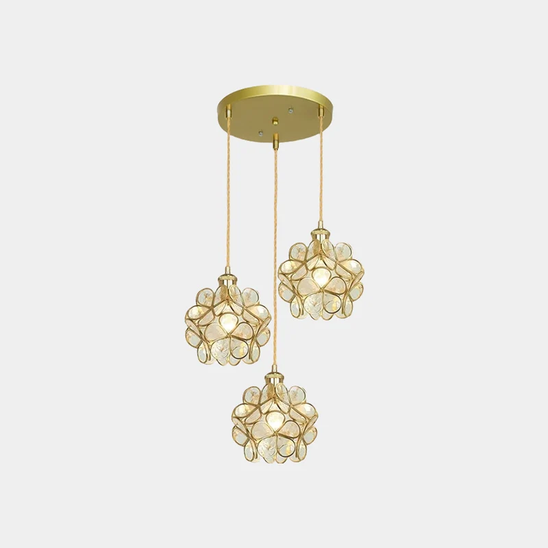 Hanglamp Bloemblaadjes Glas Messing Verstelbaar LED Verlichting Eetkamer Keuken Woonkamer Nordic Scandinavisch | Sansoti