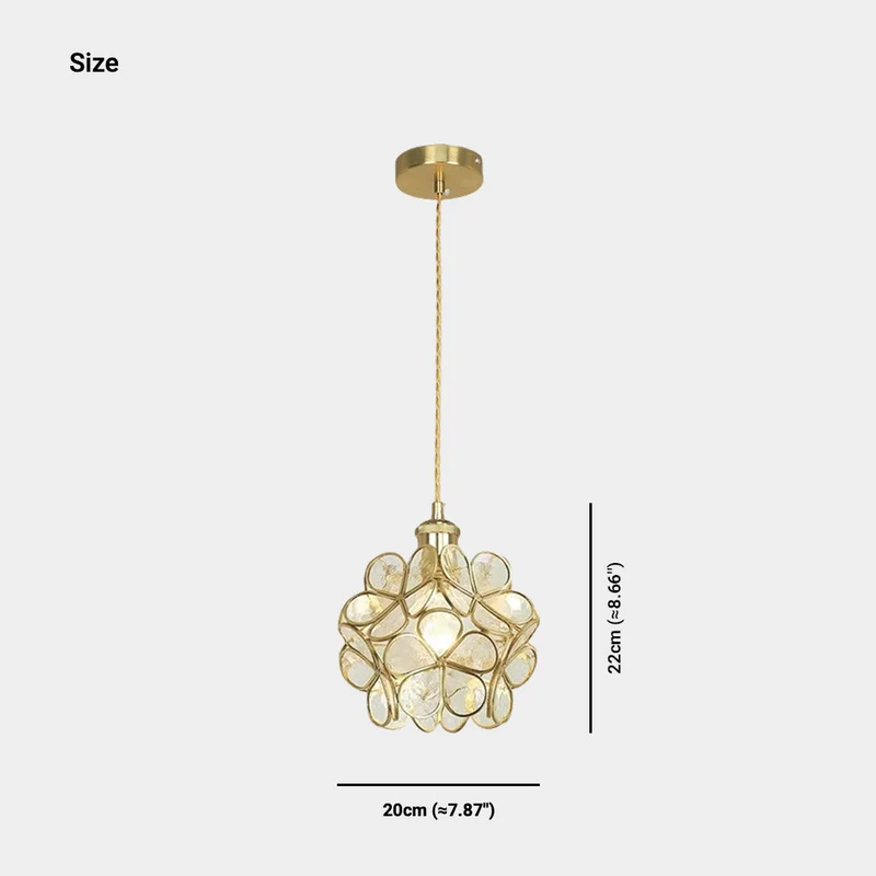 Hanglamp Bloemblaadjes Glas Messing Verstelbaar LED Verlichting Eetkamer Keuken Woonkamer Nordic Scandinavisch | Sansoti