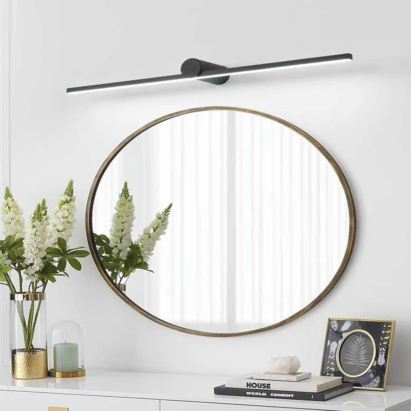Lineaire Badkamerlamp Zwart Metaal LED Wandverlichting Spiegel Modern Minimalistisch Design 60-150cm | Sansoti
