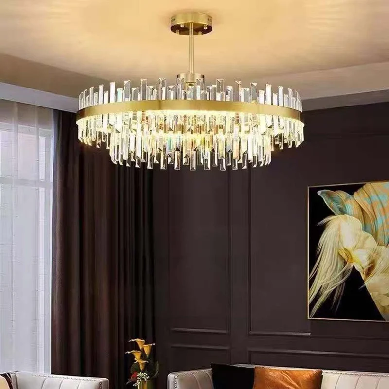 Kristallen Kroonluchter LED Goud Rond Ovaal Instelbare Lichtkleur Eetkamer Woonkamer Luxe Modern Design | Sansoti