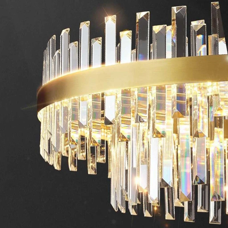 Kristallen Kroonluchter LED Goud Rond Ovaal Instelbare Lichtkleur Eetkamer Woonkamer Luxe Modern Design | Sansoti