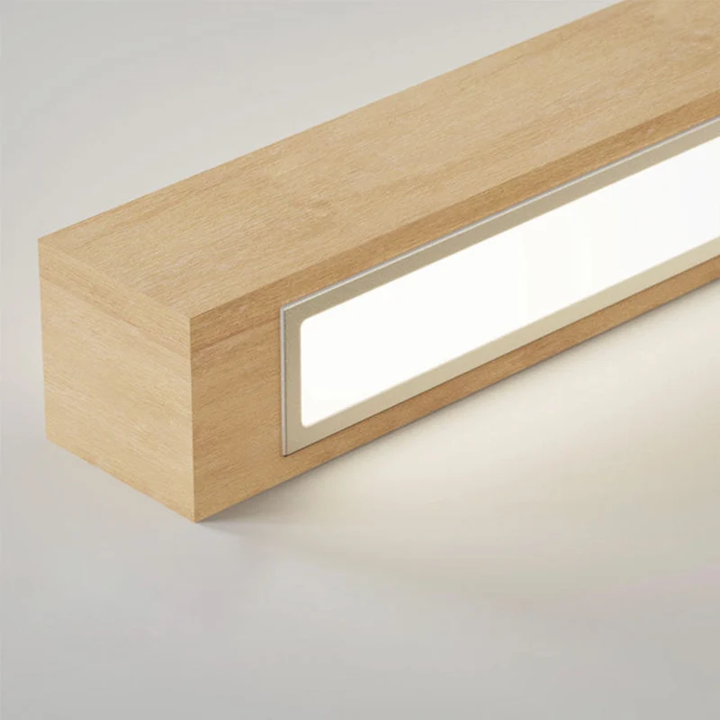 Lineaire Hanglamp Rubberhout LED Minimalistisch Scandinavisch Design Eetkamer Keukeneiland Eettafel Verlichting | Sansoti