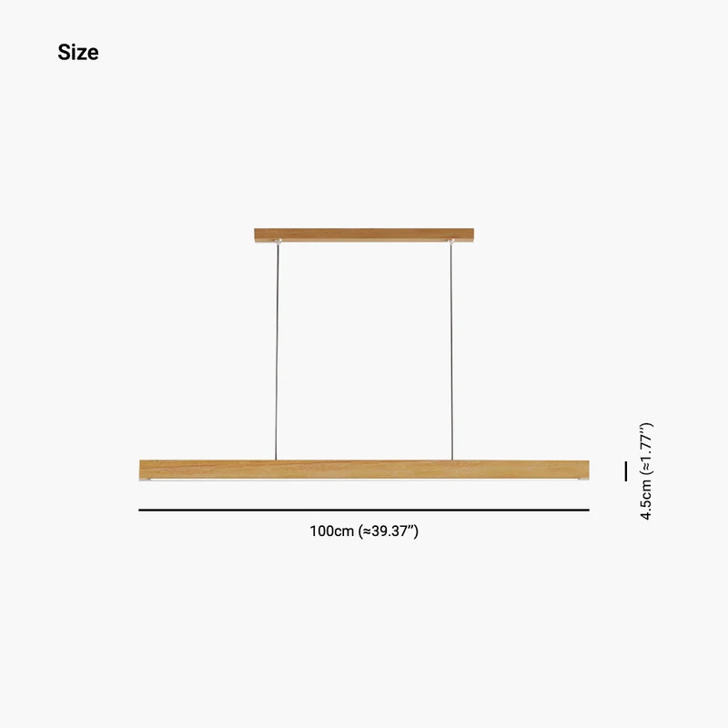 Lineaire Hanglamp Rubberhout LED Minimalistisch Scandinavisch Design Eetkamer Keukeneiland Eettafel Verlichting | Sansoti