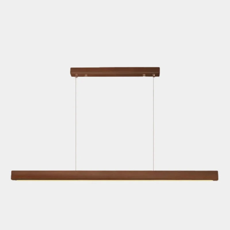 Lineaire Hanglamp Rubberhout LED Minimalistisch Scandinavisch Design Eetkamer Keukeneiland Eettafel Verlichting | Sansoti