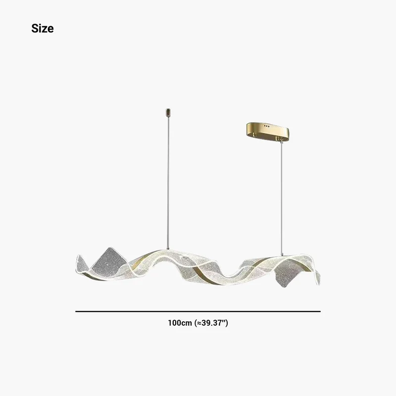 Kroonluchter Golvende Acryl Lint Goud Dimbaar LED 100-220cm Eetkamer Woonkamer Hanglamp Luxe Modern Design | Sansoti