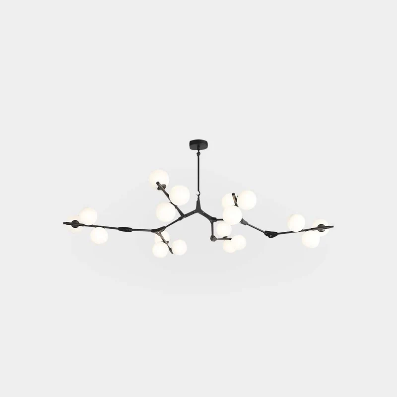 Kroonluchter Glazen Bollen Vertakte Armen Metaal 12-24 Lichtpunten Modern Design Woonkamer Eetkamer Hal | Sansoti