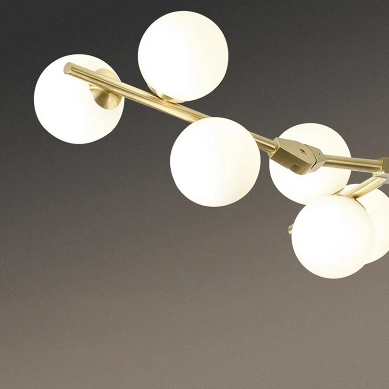 Kroonluchter Glazen Bollen Vertakte Armen Metaal 12-24 Lichtpunten Modern Design Woonkamer Eetkamer Hal | Sansoti