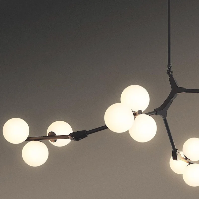Kroonluchter Glazen Bollen Vertakte Armen Metaal 12-24 Lichtpunten Modern Design Woonkamer Eetkamer Hal | Sansoti