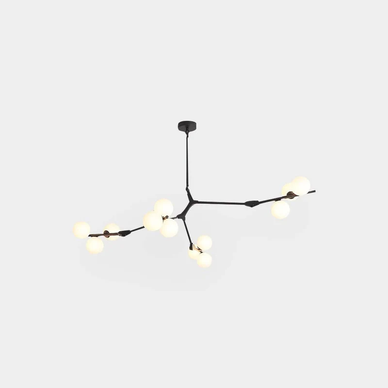 Kroonluchter Glazen Bollen Vertakte Armen Metaal 12-24 Lichtpunten Modern Design Woonkamer Eetkamer Hal | Sansoti