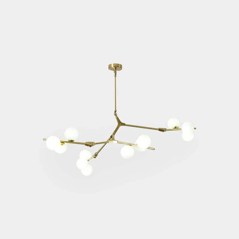 Kroonluchter Glazen Bollen Vertakte Armen Metaal 12-24 Lichtpunten Modern Design Woonkamer Eetkamer Hal | Sansoti
