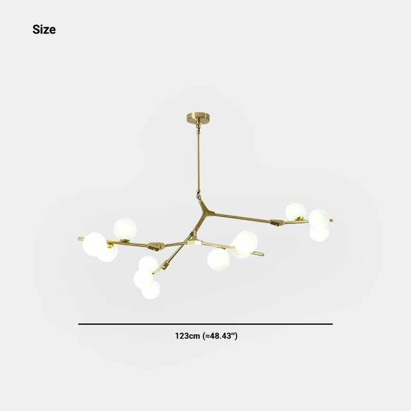 Kroonluchter Glazen Bollen Vertakte Armen Metaal 12-24 Lichtpunten Modern Design Woonkamer Eetkamer Hal | Sansoti