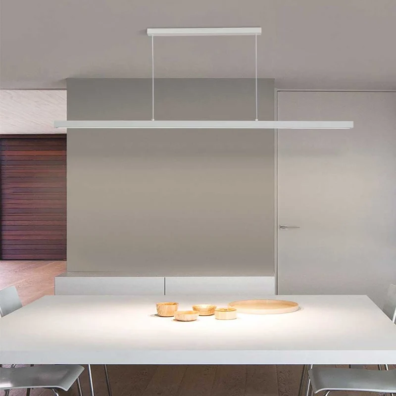 Lineaire Hanglamp Aluminium LED Dimbaar Modern Minimalistisch Design Zwart Wit Eetkamer Woonkamer Verlichting | Sansoti