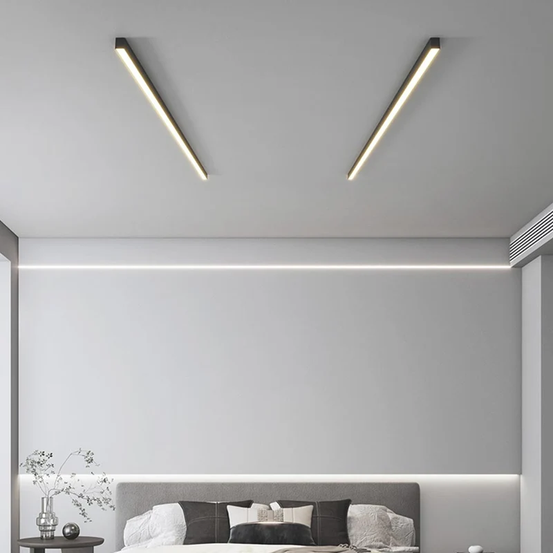 Lineaire Plafondlamp LED Strak Design Instelbaar Licht Zwart Wit Modern Interieur Energiezuinig Verlichting | Sansoti