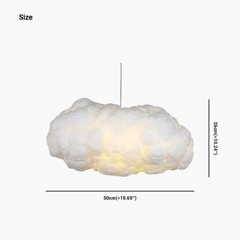 Hanglamp Wolk Ontwerp Katoen Metaal Wit 30-100cm Woonkamer Slaapkamer LED Verlichting Scandinavisch Lamp | Sansoti