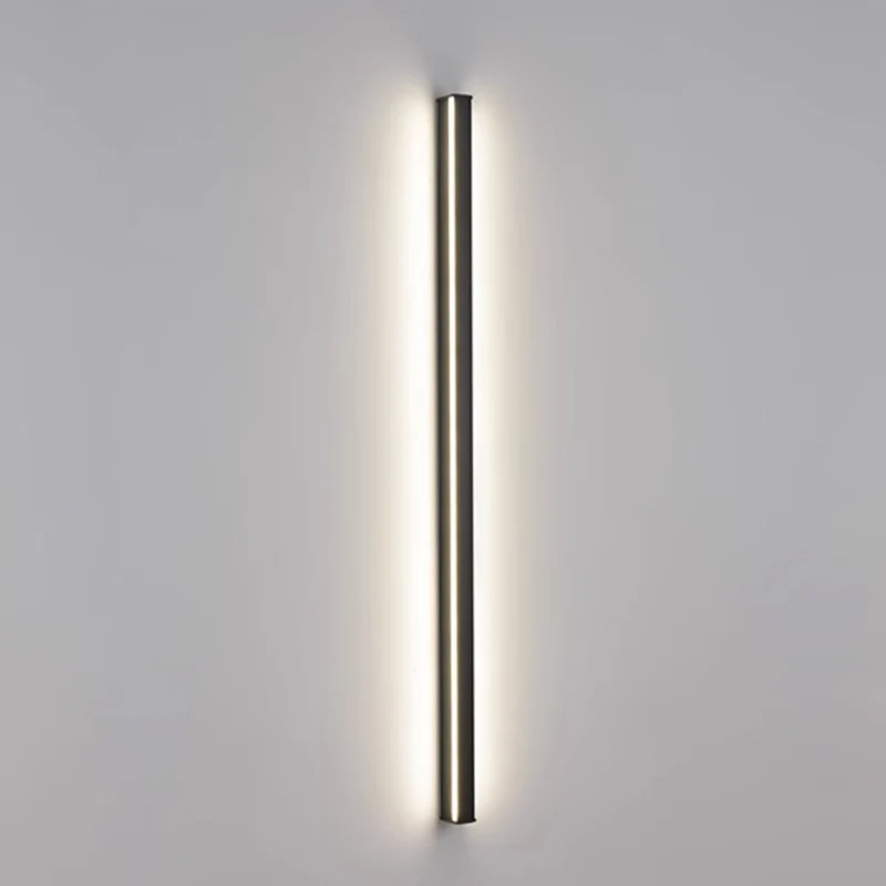 Lineaire LED Wandlamp Dimbaar Zwart Wit Slaapkamer Woonkamer Modern Minimalistisch Design Sfeerverlichting | Sansoti