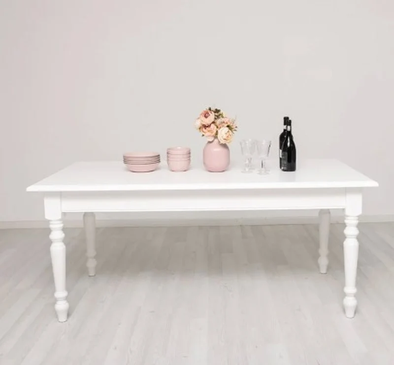 Casa Padrino Esstisch im Landhausstil Weiß, 180 x 90 x 78 cm