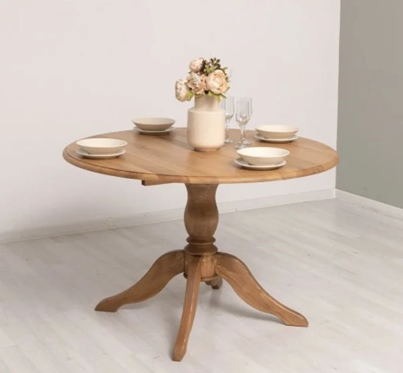 Casa Padrino Esstisch im Landhausstil mit Eichenholzplatte, 120 x 120 x 78 cm