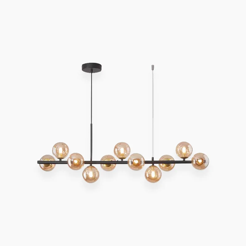 Glazen Bol Hanglamp met Gouden Frame 7-11 Lichtpunten Moderne Kroonluchter Verstelbare Kleurtemperatuur | Sansoti