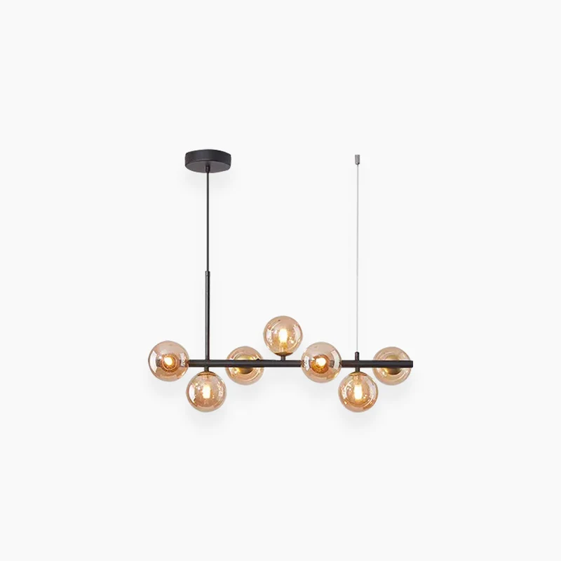 Glazen Bol Hanglamp met Gouden Frame 7-11 Lichtpunten Moderne Kroonluchter Verstelbare Kleurtemperatuur | Sansoti