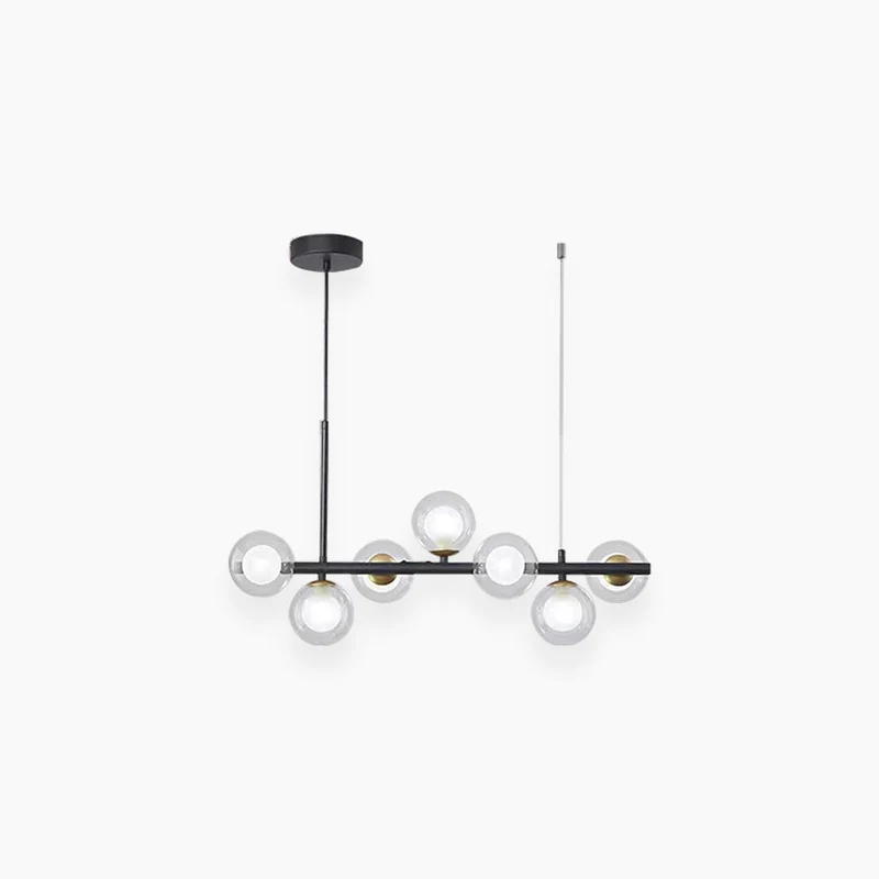 Glazen Bol Hanglamp met Gouden Frame 7-11 Lichtpunten Moderne Kroonluchter Verstelbare Kleurtemperatuur | Sansoti