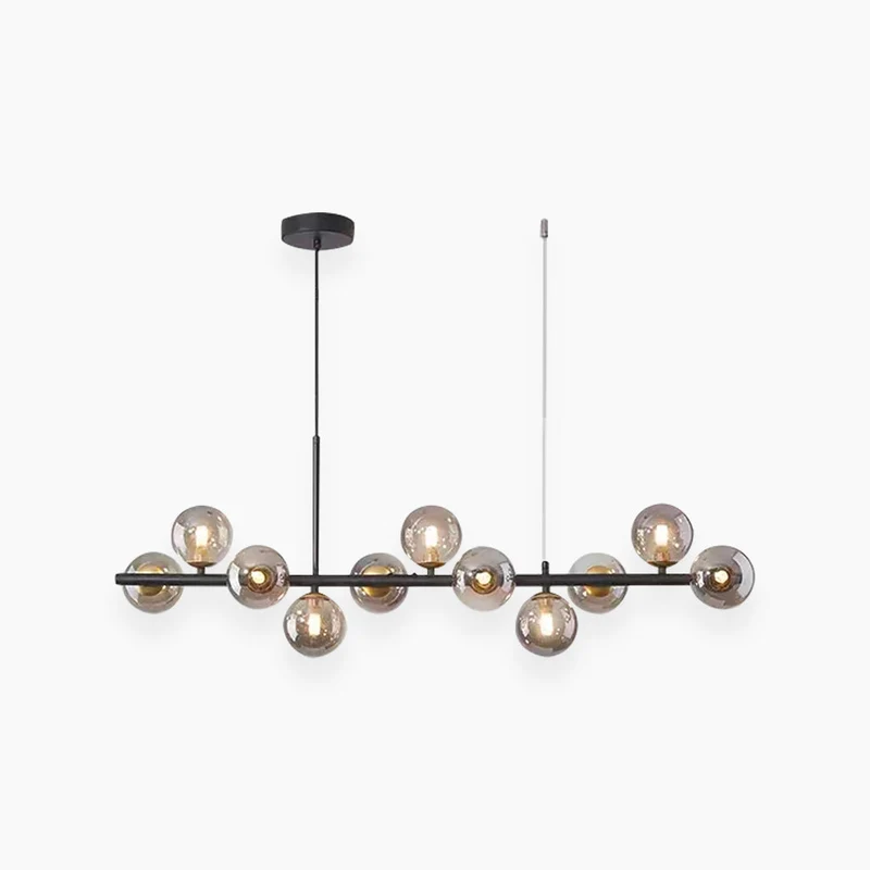 Glazen Bol Hanglamp met Gouden Frame 7-11 Lichtpunten Moderne Kroonluchter Verstelbare Kleurtemperatuur | Sansoti