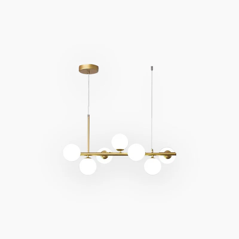 Glazen Bol Hanglamp met Gouden Frame 7-11 Lichtpunten Moderne Kroonluchter Verstelbare Kleurtemperatuur | Sansoti