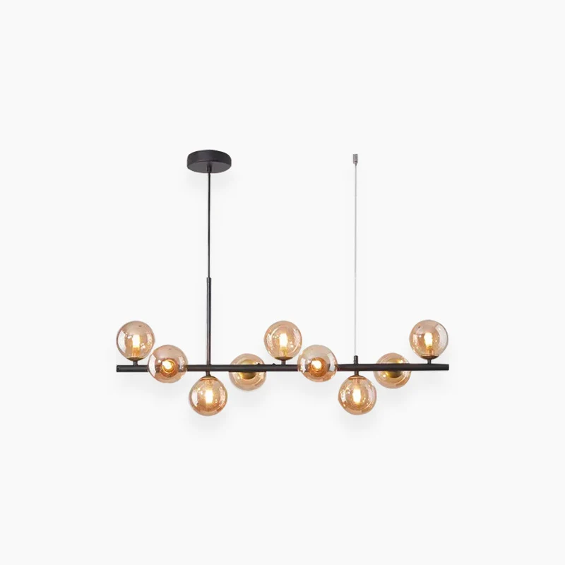 Glazen Bol Hanglamp met Gouden Frame 7-11 Lichtpunten Moderne Kroonluchter Verstelbare Kleurtemperatuur | Sansoti