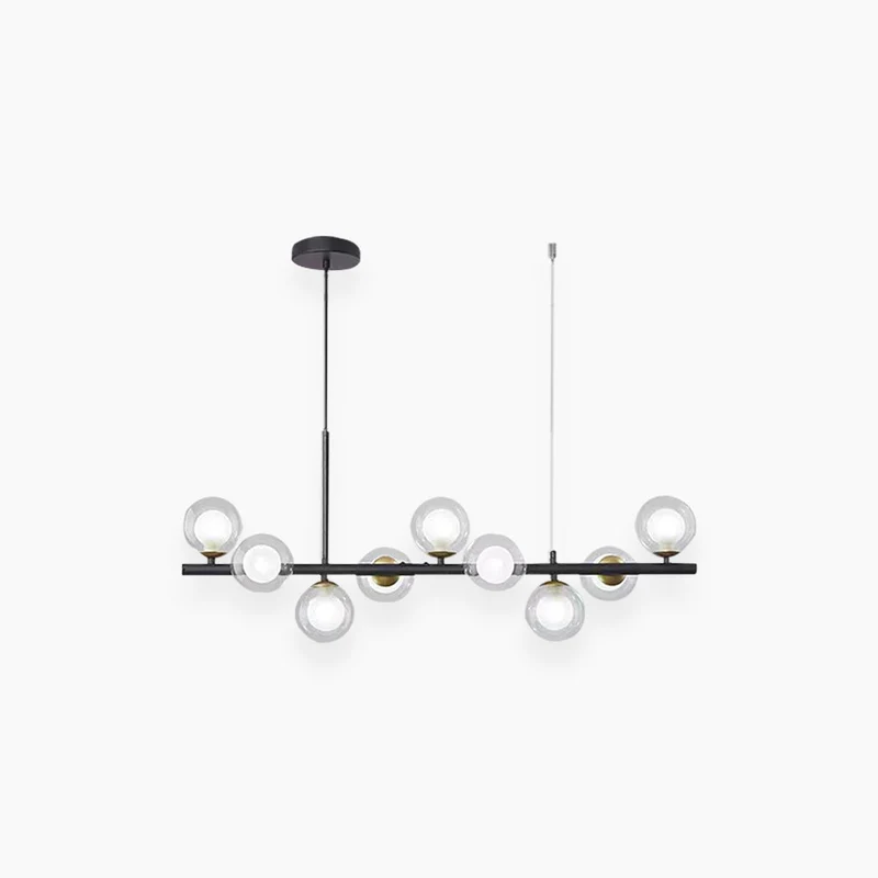 Glazen Bol Hanglamp met Gouden Frame 7-11 Lichtpunten Moderne Kroonluchter Verstelbare Kleurtemperatuur | Sansoti