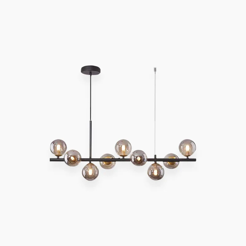 Glazen Bol Hanglamp met Gouden Frame 7-11 Lichtpunten Moderne Kroonluchter Verstelbare Kleurtemperatuur | Sansoti