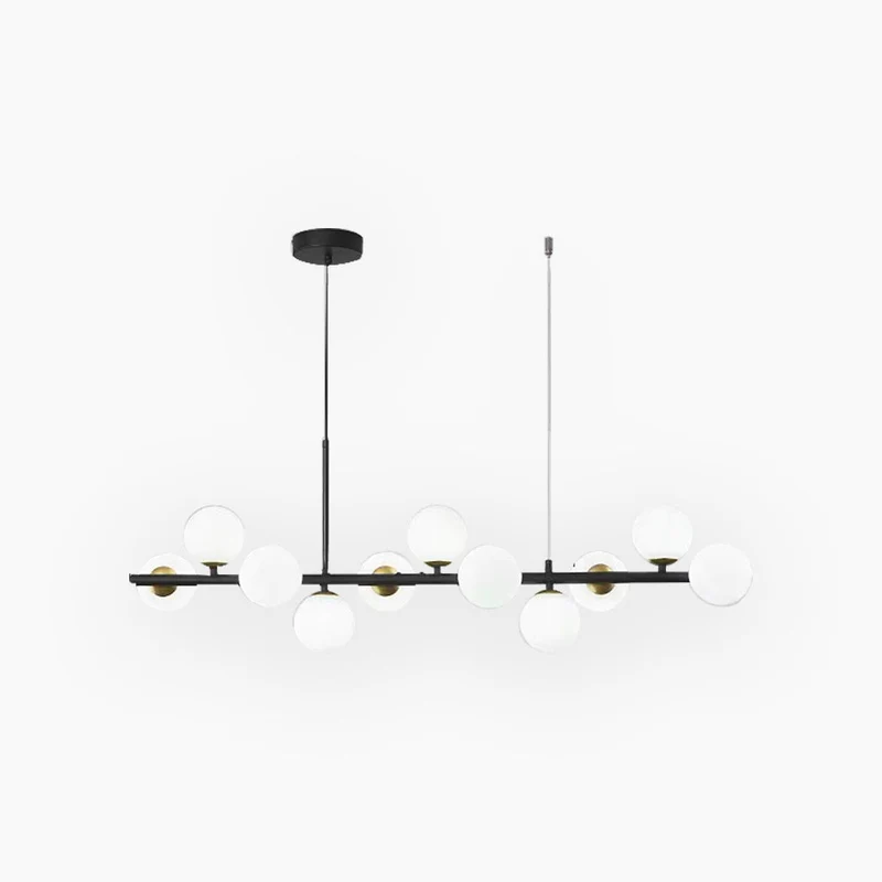 Glazen Bol Hanglamp met Gouden Frame 7-11 Lichtpunten Moderne Kroonluchter Verstelbare Kleurtemperatuur | Sansoti