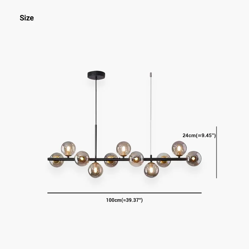 Glazen Bol Hanglamp met Gouden Frame 7-11 Lichtpunten Moderne Kroonluchter Verstelbare Kleurtemperatuur | Sansoti