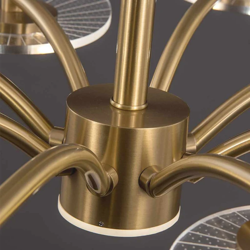 Semi-Plafondlamp Lotus Acryl Goud LED 6-8-10 Armen Woonkamer Eetkamer Slaapkamer Modern Interieur Verlichting | Sansoti