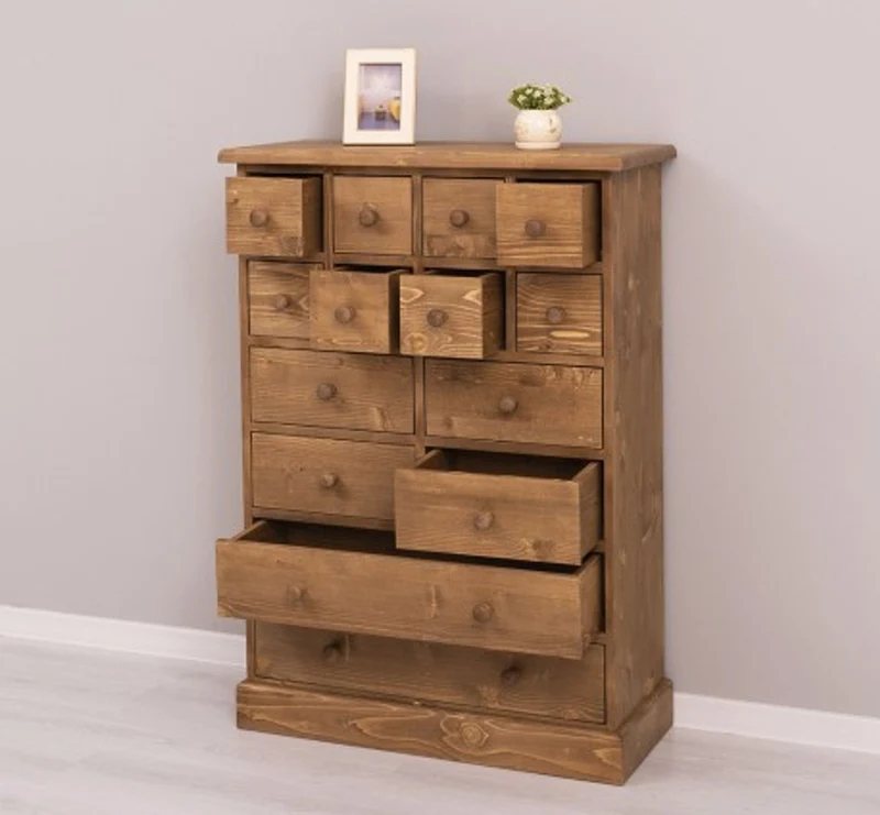 Casa Padrino Kommode im Landhausstil mit 14 Schubladen, 87 x 36 x 122 cm