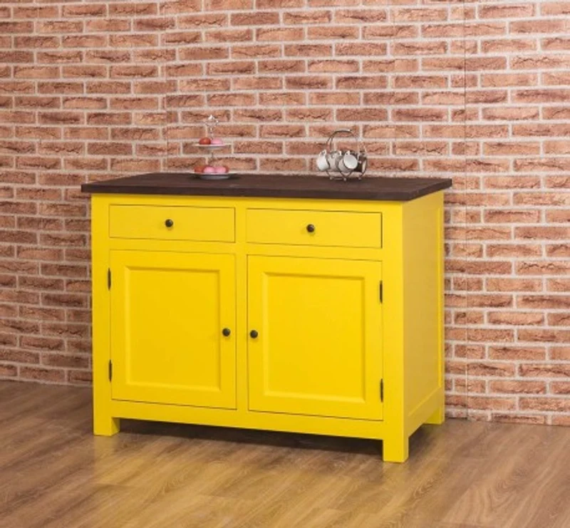 Casa Padrino Küchenschrank im Landhausstil mit 2 Türen und 2 Schubladen, 120 x 65 x 90 cm