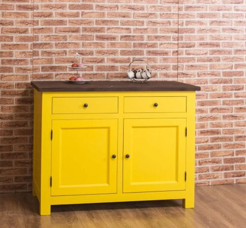 Casa Padrino Küchenschrank im Landhausstil mit 2 Türen und 2 Schubladen, 120 x 65 x 90 cm