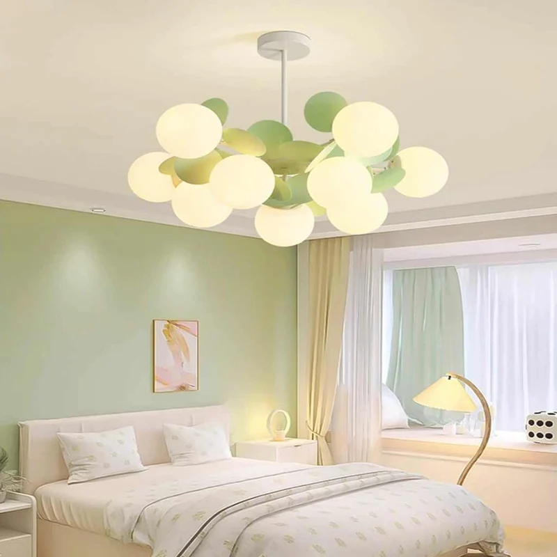 Kroonluchter Modern Opaal Glazen Takken LED Dimbaar Woonkamer Eetkamer Sfeerverlichting Artistiek Design | Sansoti