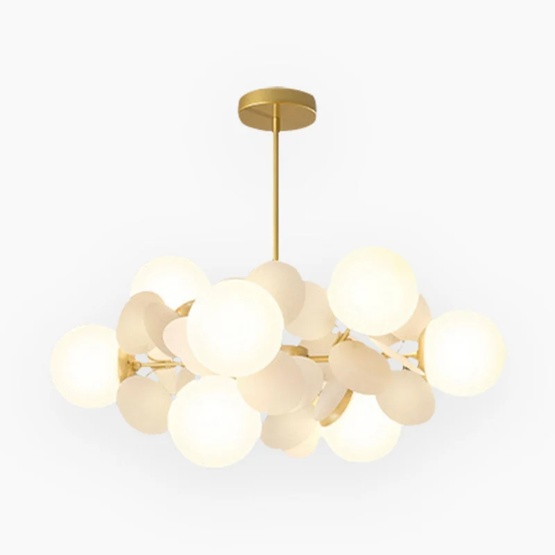 Kroonluchter Modern Opaal Glazen Takken LED Dimbaar Woonkamer Eetkamer Sfeerverlichting Artistiek Design | Sansoti