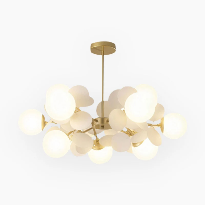 Kroonluchter Modern Opaal Glazen Takken LED Dimbaar Woonkamer Eetkamer Sfeerverlichting Artistiek Design | Sansoti
