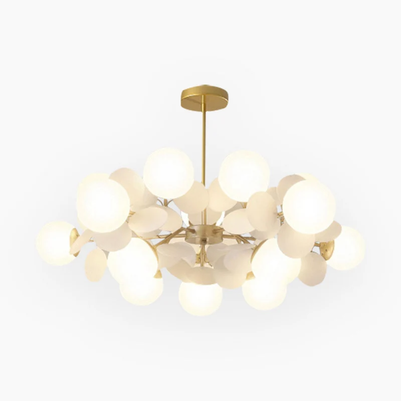 Kroonluchter Modern Opaal Glazen Takken LED Dimbaar Woonkamer Eetkamer Sfeerverlichting Artistiek Design | Sansoti