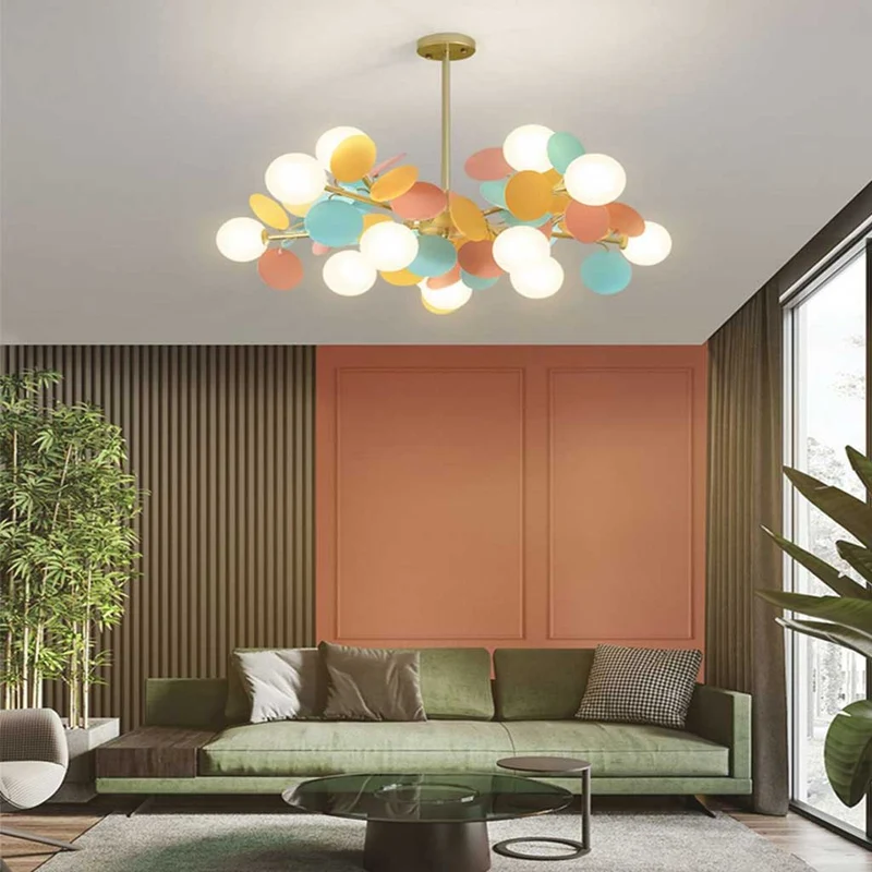Kroonluchter Modern Opaal Glazen Takken LED Dimbaar Woonkamer Eetkamer Sfeerverlichting Artistiek Design | Sansoti