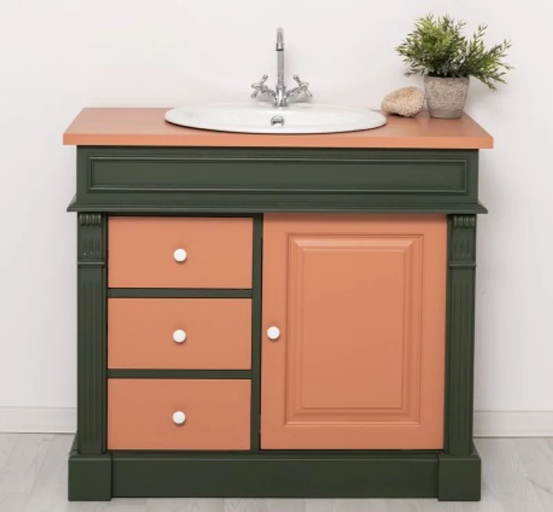Casa Padrino Schrank im Landhausstil mit 1 Tür und 3 Schubladen, 103 x 51 x 91 cm
