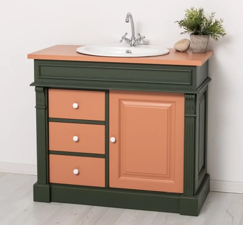 Casa Padrino Schrank im Landhausstil mit 1 Tür und 3 Schubladen, 103 x 51 x 91 cm