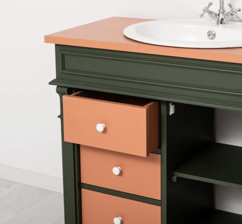 Casa Padrino Schrank im Landhausstil mit 1 Tür und 3 Schubladen, 103 x 51 x 91 cm