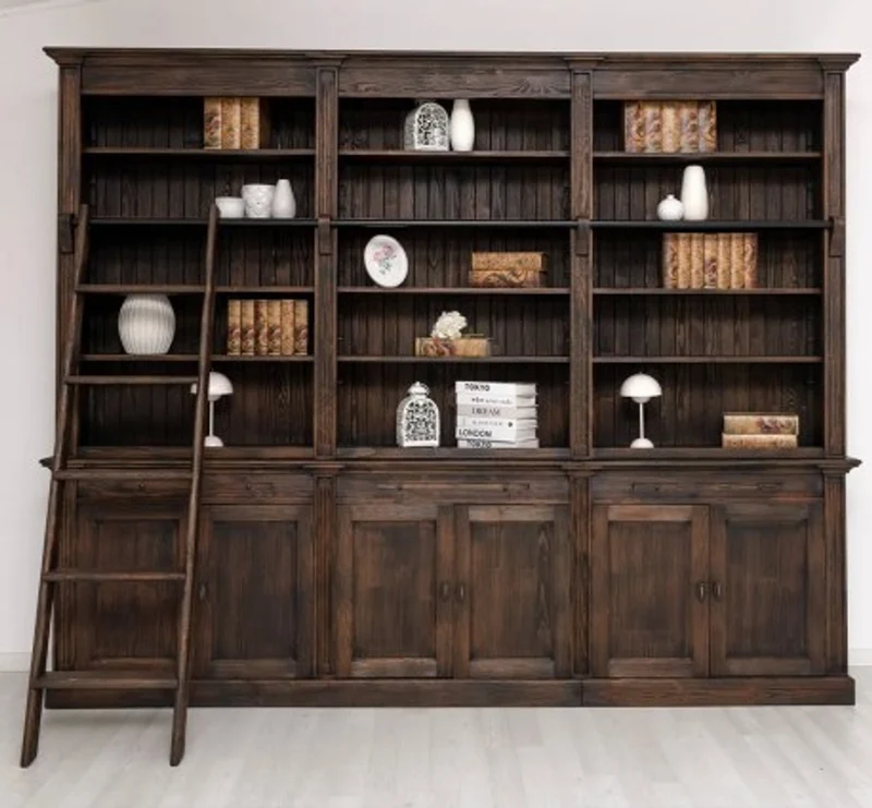 Casa Padrino Bücherregal im Landhausstil, 300 x 42 x 240 cm