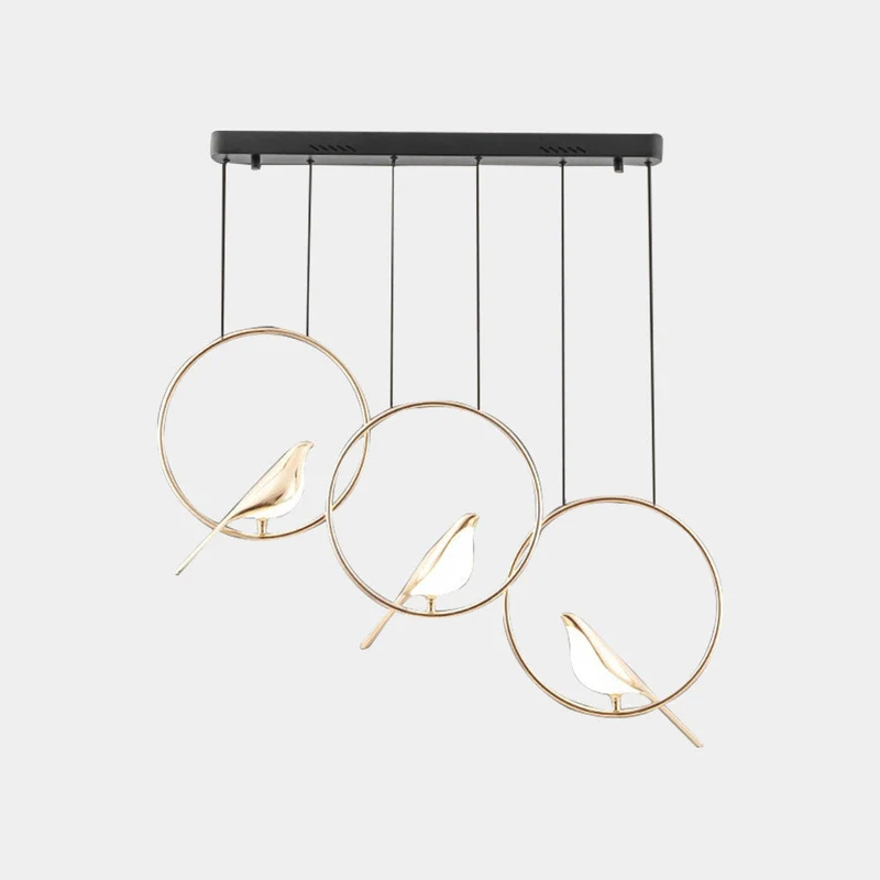 Ekster Hanglamp Zwart Goud LED Kroonluchter Moderne Decoratieve Vogelmotief Verlichting Woonkamer Eetkamer | Sansoti